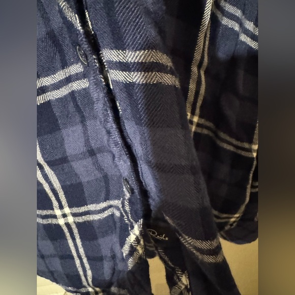 Rails Hunter Plaid Button Down Flannel top in Midnight White - Picture 4 of 4